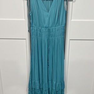 White House Black Market Women Teal Pleated Dress S